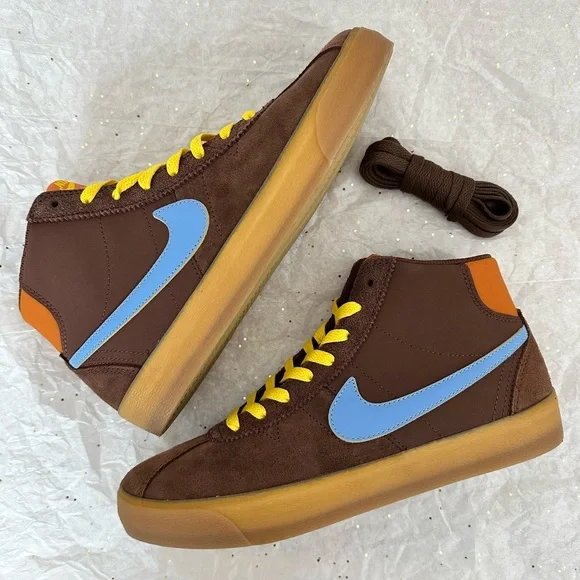 Nike SB Bruin Hi Premium Sneakers Shoes Suede Brown “Why So Sad” - Picture 3 of 9